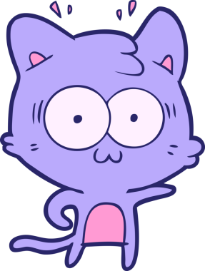 çizgi film parlak neon renkli sürpriz kedi