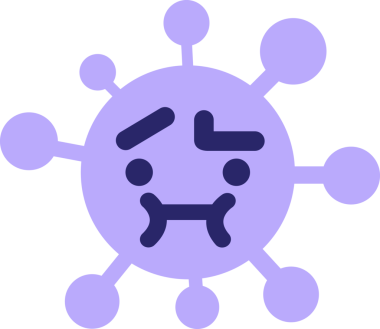 Parlak neon renkli basit bir virüs.