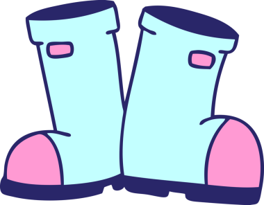 parlak neon renkli Wellington çizmeleri.