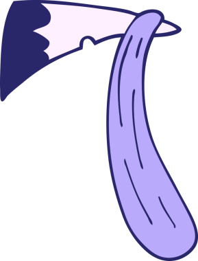 karikatür kanlı balta parlak neon renginde