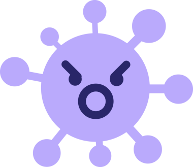 Parlak neon renkli basit bir virüs.