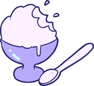 parlak neon rengi kasede dondurmalı tatlı.