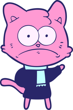 çizgi filmlerdeki parlak neon renkli sinirli kedi.