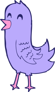 çizgi film mutlu kuş parlak neon rengi