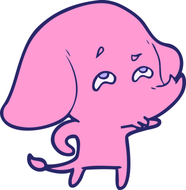 parlak neon renginde hatırlayan çizgi film fili