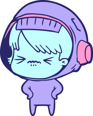 Parlak neon renkli kalçaları olan kızgın çizgi film kızı.