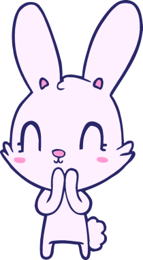 Parlak neon renkli şirin çizgi film tavşanı.