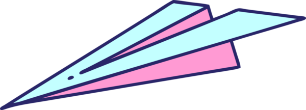 Parlak neon renkli kağıttan uçak dövmesi.