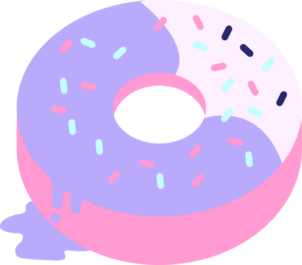 Parlak neon renkli lezzetli bir buzlu çöreğin düz renk çizimi