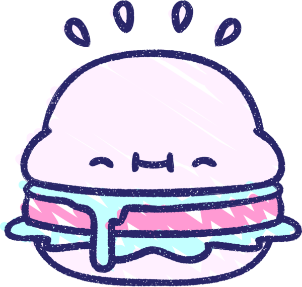 Sevimli Burger Tebeşiri Parlak neon rengi çiziyor