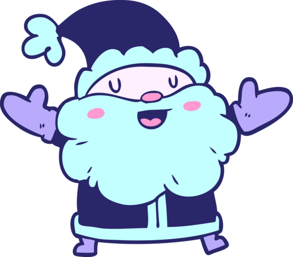 parlak neon renkli noel baba çizgi filmi