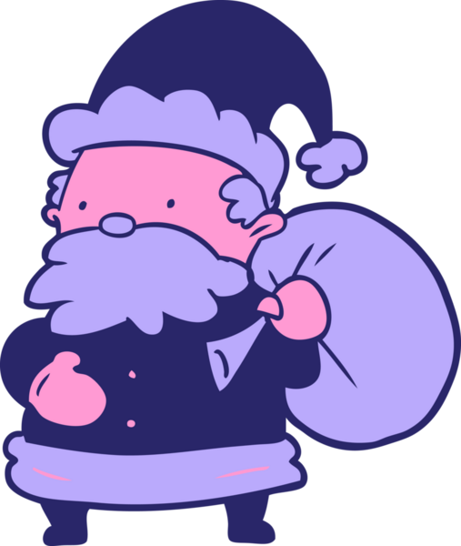 Parlak neon renkli şirin Noel Baba