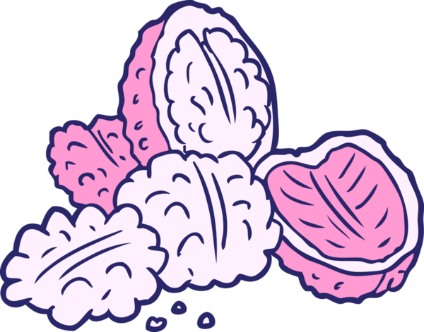 parlak neon renkli karikatür cevizleri