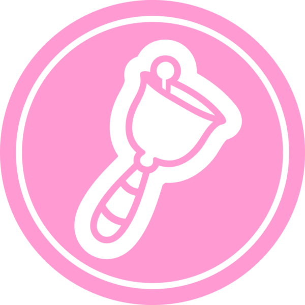 El çanı dairesel simgesi parlak neon rengi