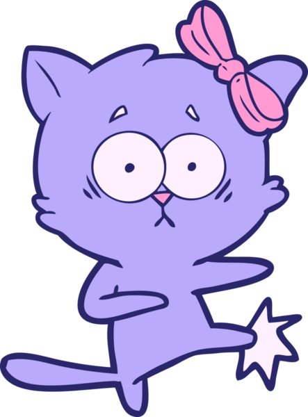 parlak neon renkli çizgi film kedisi