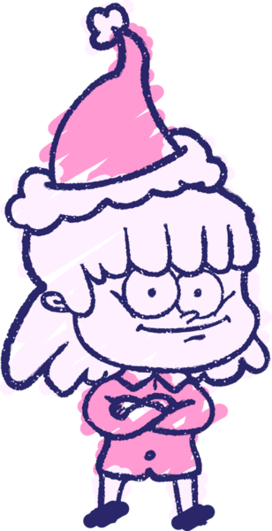 Parlak neon renkli Xmas şapkalı kadın