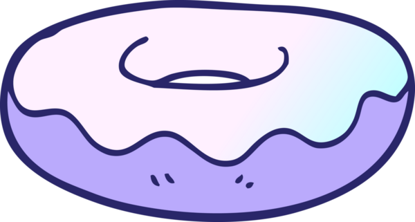 çizgi film karalaması parlak neon renkli buzlu donut