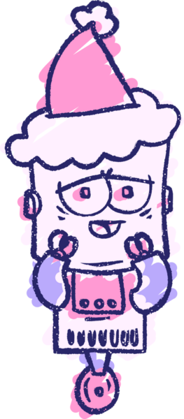 Neşeli Robot Tebeşiri Parlak neon rengi çiziyor