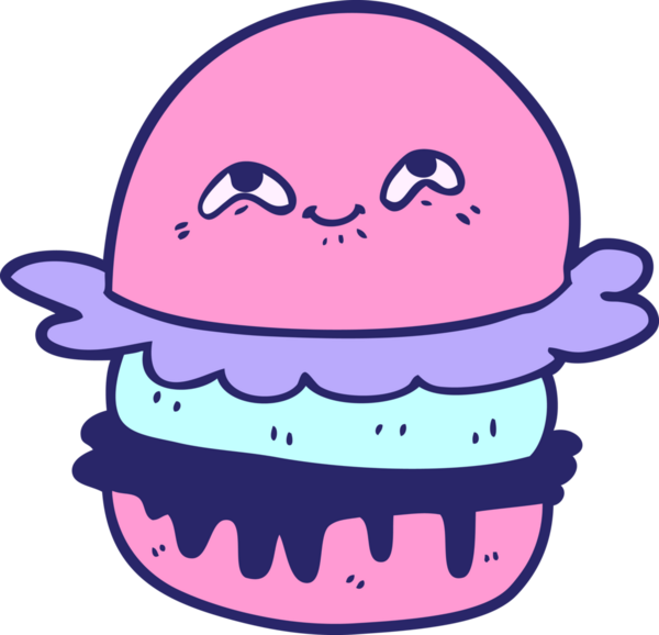 çizgi film fast food hamburgeri parlak neon rengi