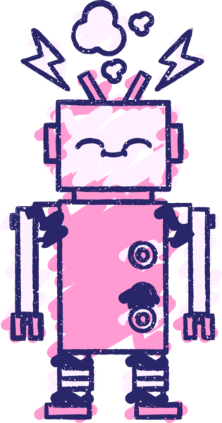 Parlak neon rengi çizen Robot Tebeşiri