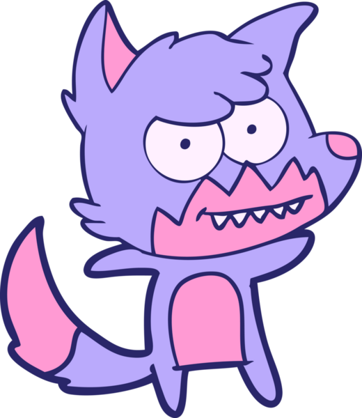 Fox çizgi film karakteri parlak neon rengi