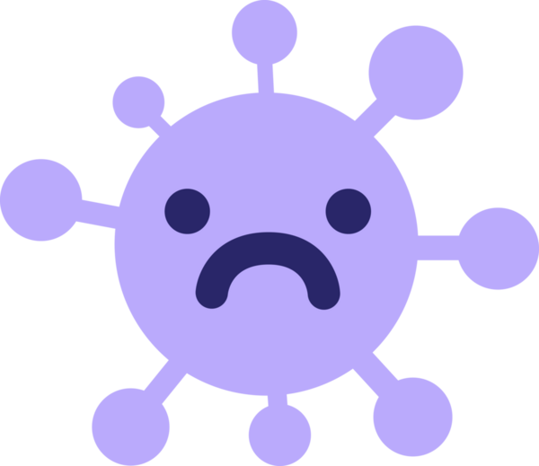 Parlak neon renkli basit üzgün virüs