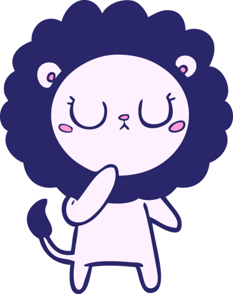 parlak neon renkli çizgi film aslanı