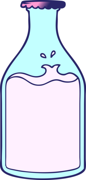 parlak neon renkli süt şişesi