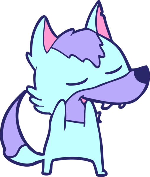 çizgi film kurdu parlak neon renkli gülüyor.