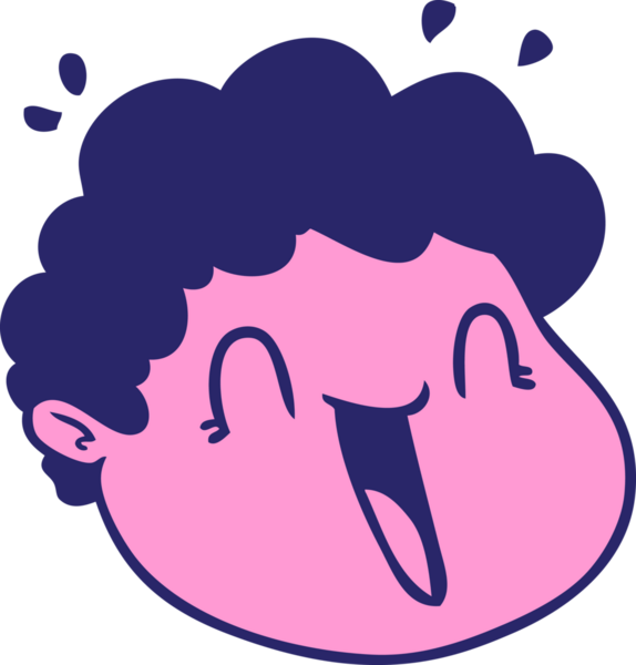 parlak neon renkli çizgi film erkek yüzü