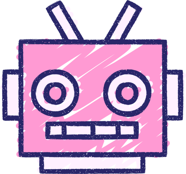 Robot Kafa Tebeşiri Parlak neon rengi çiziyor