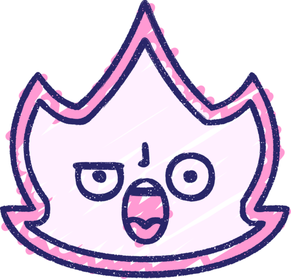 Alev Karakteri Tebeşiri Parlak neon rengi çiziyor