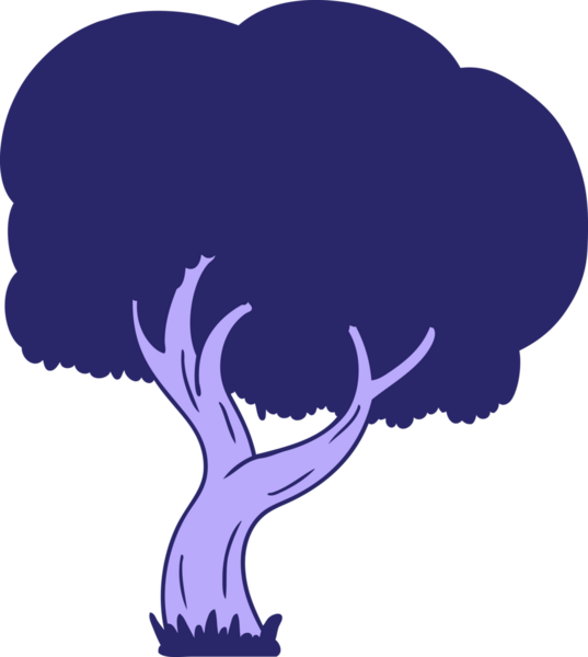 Parlak neon renkli bir yaz ağacının el çizimi karalaması.