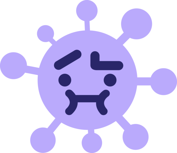 Parlak neon renkli basit bir virüs.