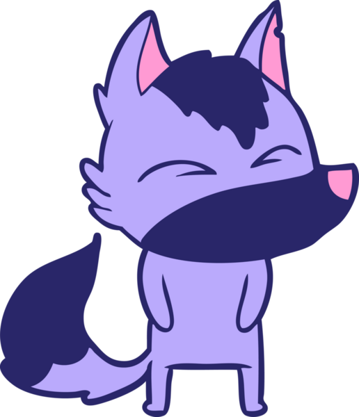 çizgi film kurdu parlak neon rengi somurtuyor.