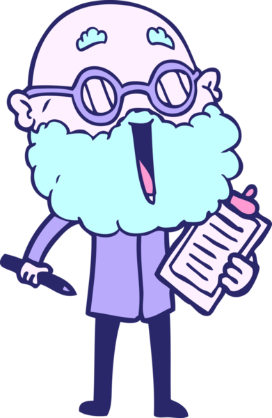 çizgi film neon renkli sakallı neşeli adam