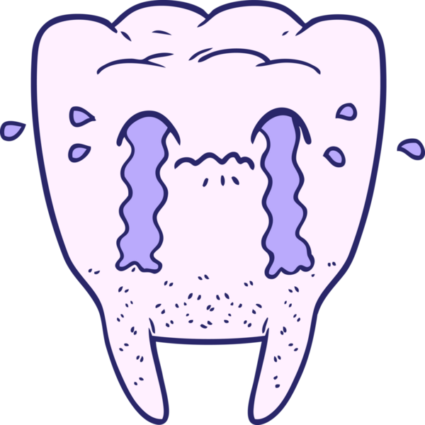 çizgi film dişleri parlak neon renginde ağlıyor