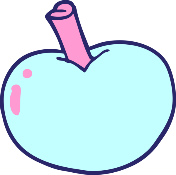 parlak neon renkli çizgi film elması