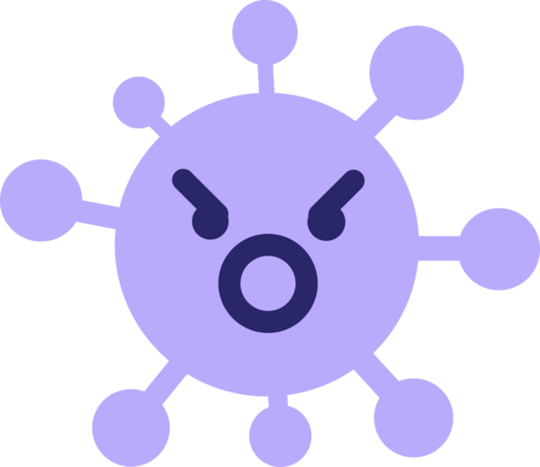 Parlak neon renkli basit bir virüs.