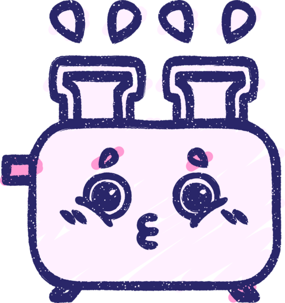 Parlak neon rengi çizen tost makinesi tebeşiri