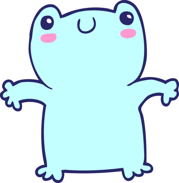 parlak neon renkli çizgi film kurbağası