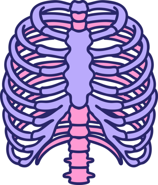 Parlak neon renkli göğüs kafesinin ikonik dövme görüntüsü