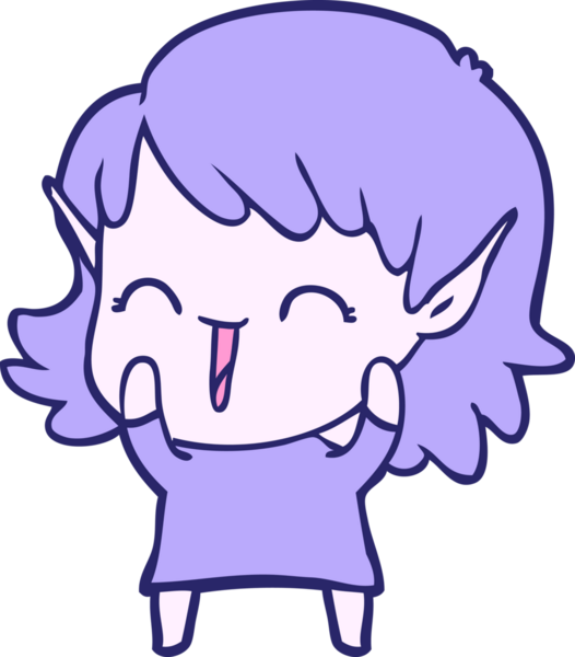 parlak neon renkli çizgi film elf kızı