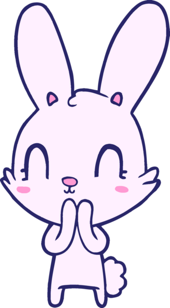 Parlak neon renkli şirin çizgi film tavşanı.