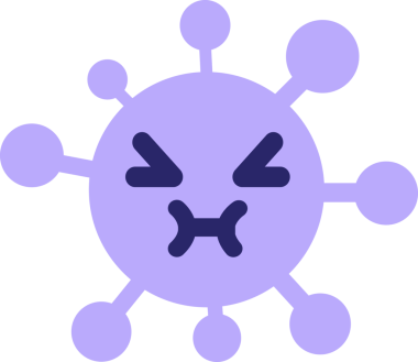 Parlak neon renkli basit bir virüs.