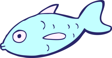 parlak neon renkli çizgi film balığı