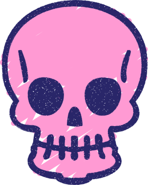 Ürkütücü Kafatası Tebeşiri Parlak neon rengi çiziyor