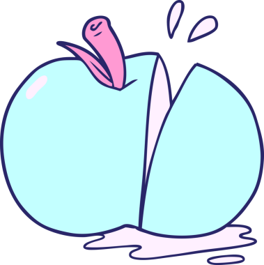 parlak neon renkli dilimlenmiş elma.