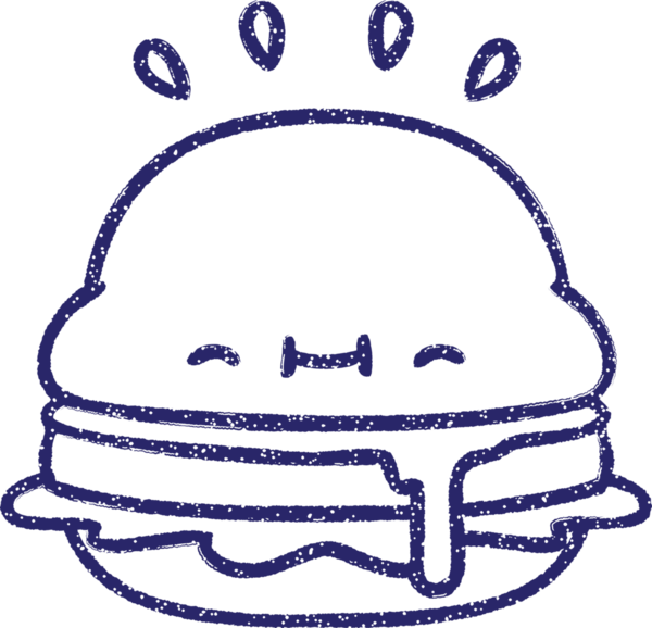 Sevimli Burger Kömürü Parlak neon rengi çiziyor