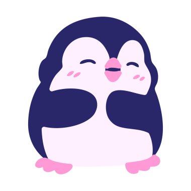 Parlak neon renkli şirin Penguen